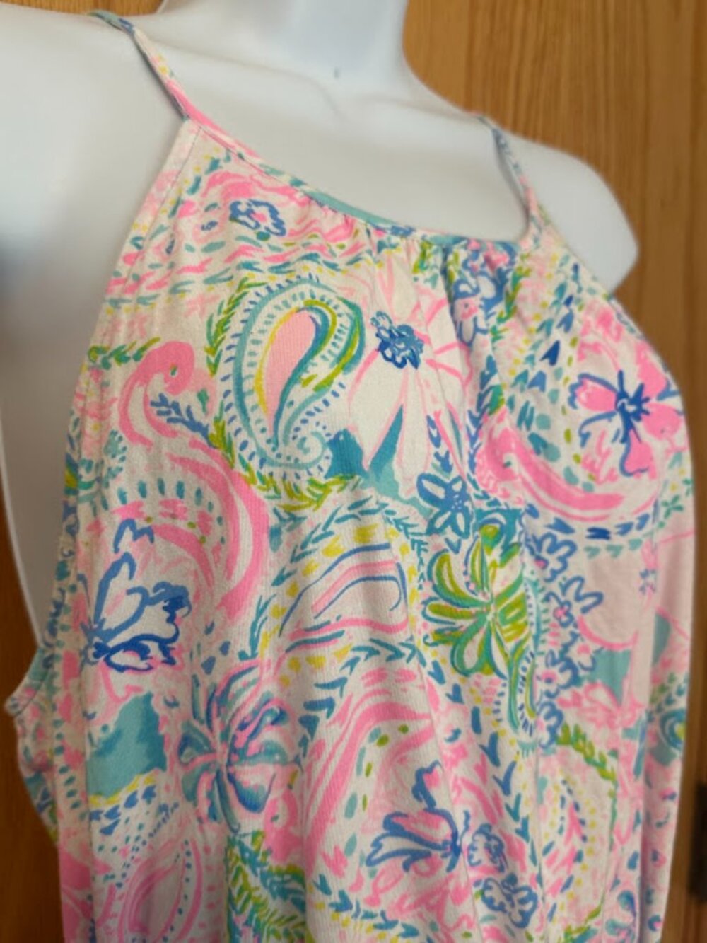 Lilly Pulitzer Mabry Paisley Print Cotton Maxi Dress with Tie Waist -Size Large - Picture 2 of 8